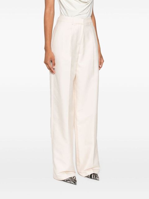 Magda Butrym wide-leg silk trousers - Neutrals