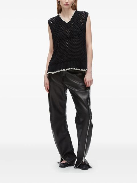 3.1 Phillip Lim crochet-detail zip-side knit vest - Black - zdjęcie produktu nr 2