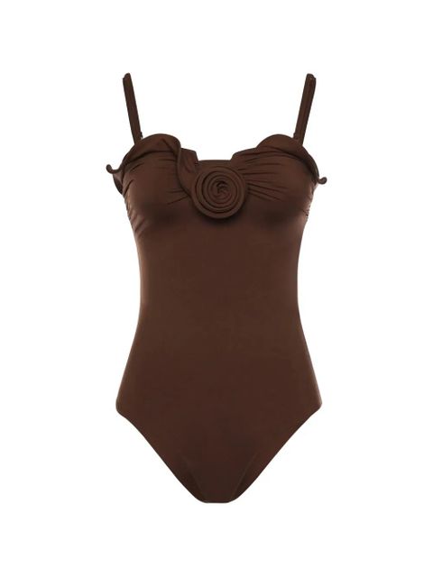 Magda Butrym ruffled floral swimsuit - Brown - zdjęcie produktu nr 1