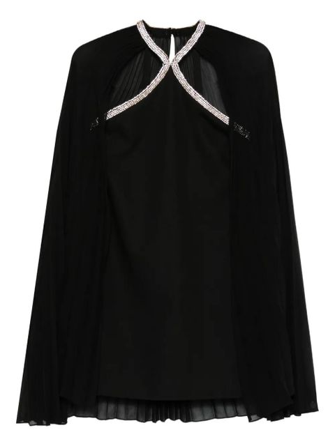 SANDRO pleated-cape embellishment mini dress - Black - zdjęcie produktu nr 1