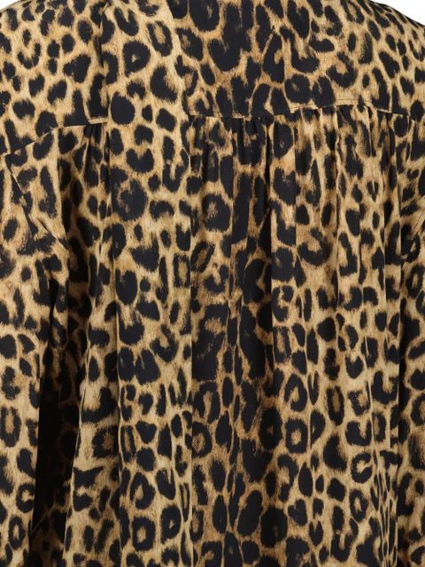 Saint Laurent leopard-print tie-detail dress - Brown - zdjęcie produktu nr 2
