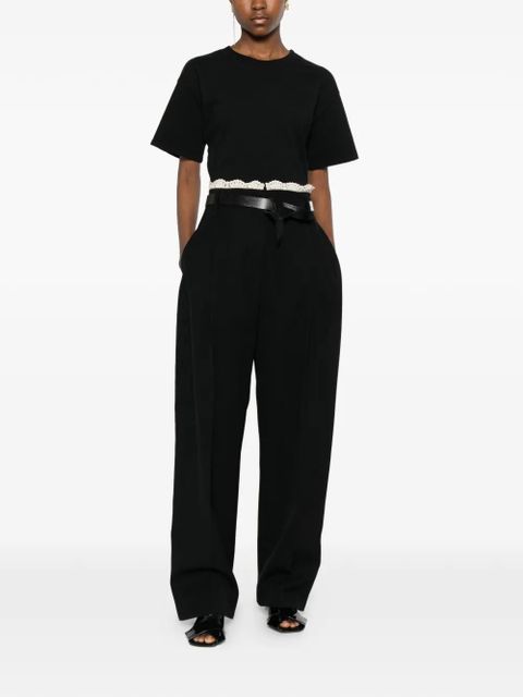 Magda Butrym crochet-trim belted trousers - Black - zdjęcie produktu nr 2