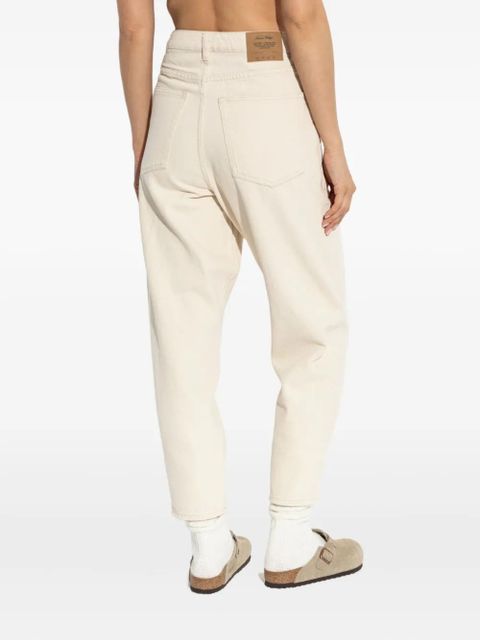 American Vintage leather-patch five-pocket jeans - Neutrals