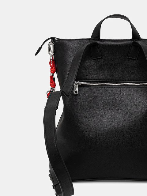 Desigual plecak MICKEY ROCK PRETORIA damski kolor czarny mały z aplikacją 25WAKP01