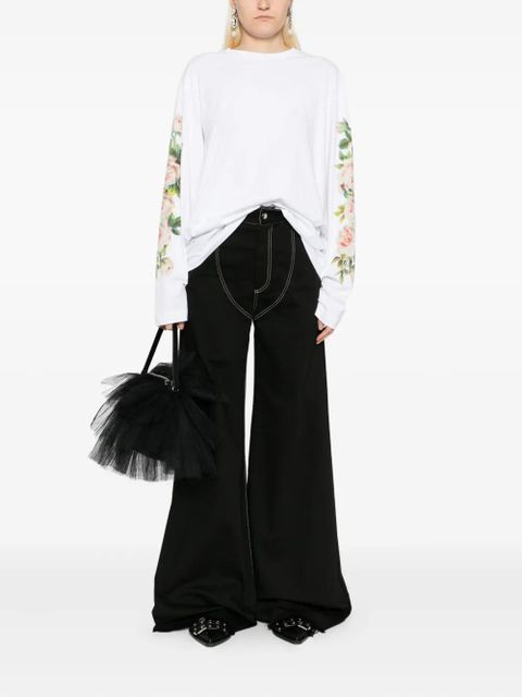 Simone Rocha floral-print T-shirt - White