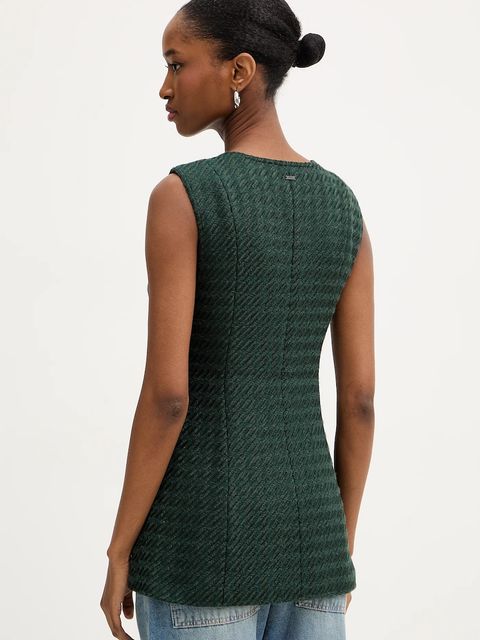 Armani Exchange kamizelka kolor zielony jednorzędowa XW000717 AF16208 - zdjęcie produktu nr 2