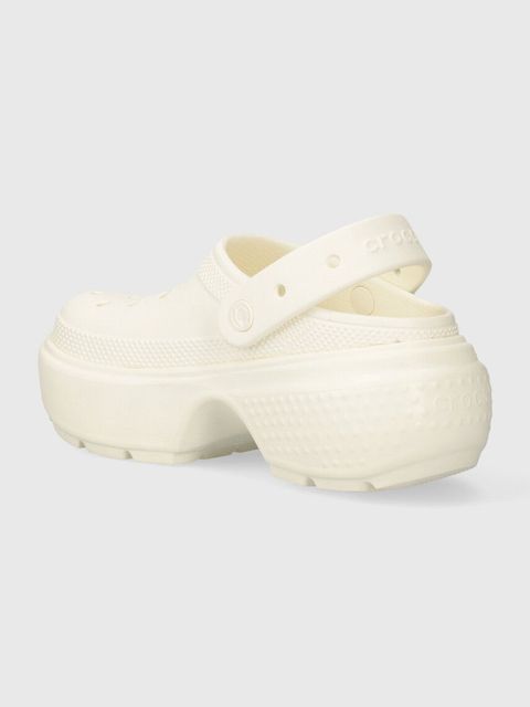 Crocs klapki Stomp Slide damskie kolor beżowy na platformie 209347.0WV