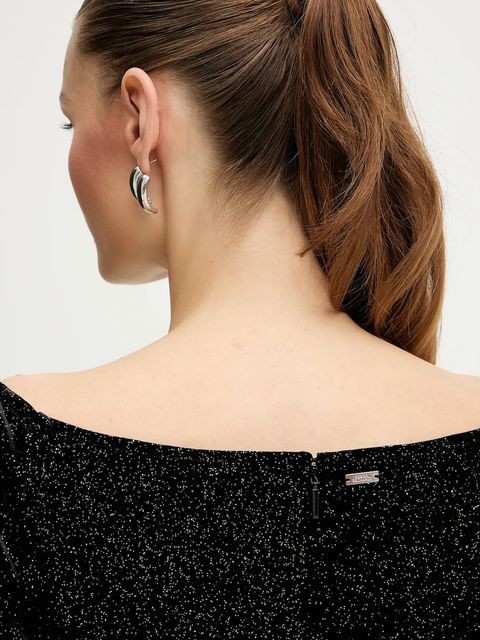 Armani Exchange sukienka kolor czarny maxi dopasowana XW000795 AF16143