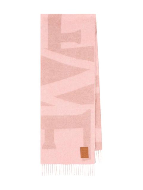 LOEWE jacquard-logo fringed scarf - Pink - zdjęcie produktu nr 1