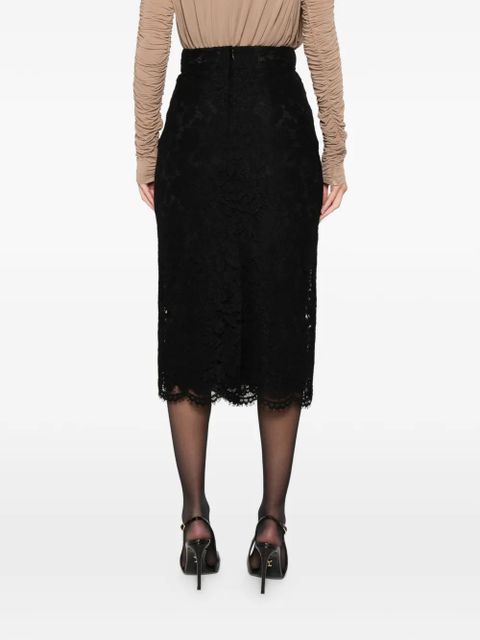 Dolce & Gabbana lace-trim midi skirt - Black
