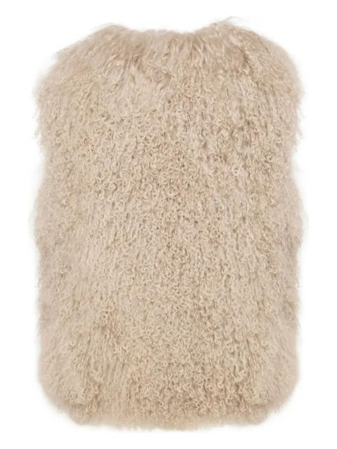 Yves Salomon sleeveless shearling jacket - Neutrals - zdjęcie produktu nr 1