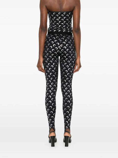Marine Serre moon-print leggings - Black