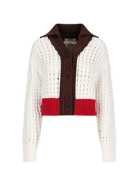 FENDI Chunky cotton cardigan - White - zdjęcie produktu nr 1