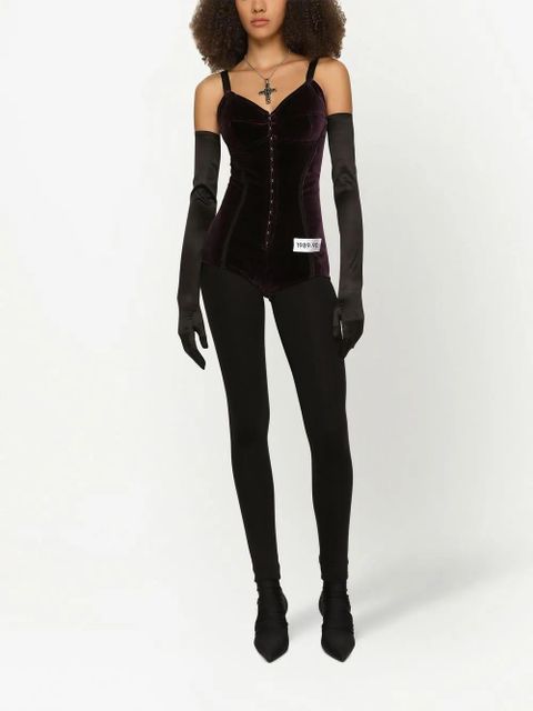 Dolce & Gabbana KIM DOLCE&GABBANA velvet bodysuit - Red