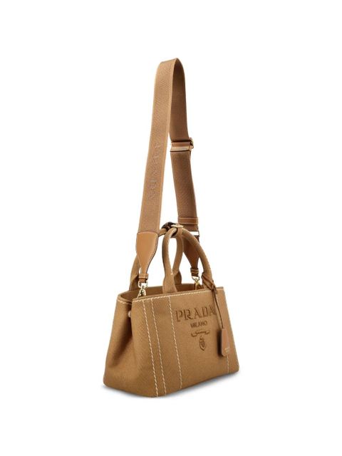 Prada small Jardinière cotton tote bag - Brown