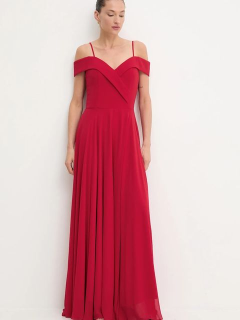 Answear.LAB sukienka kolor czerwony maxi rozkloszowana - zdjęcie produktu nr 1