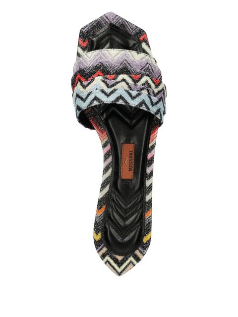 Missoni chevron-patterned slides - Black