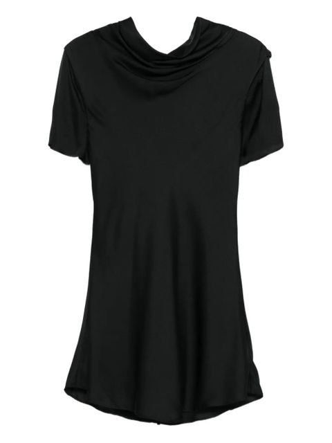 STAUD Iris cowl neck short sleeve dress - Black - zdjęcie produktu nr 1