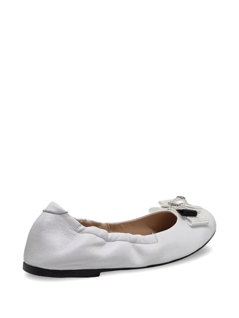 Casadei bow-detail ballet flats - White