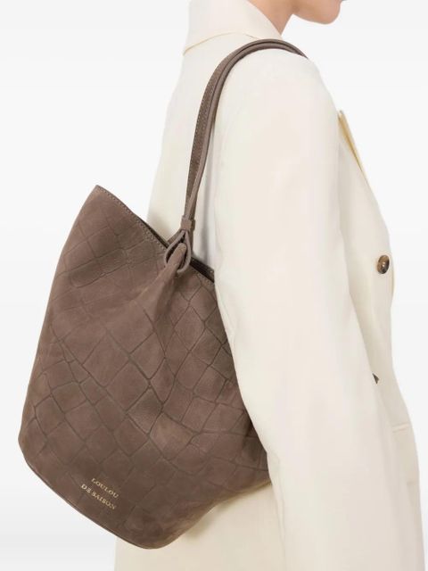 LouLou de Saison Doyle circular leather tote bag - Neutrals
