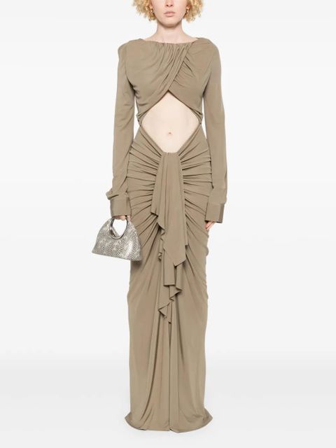 Christopher Esber bateau draped maxi dress - Green - zdjęcie produktu nr 2