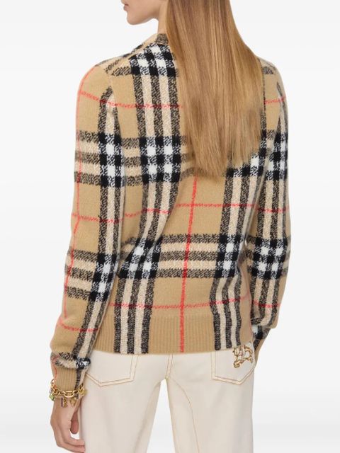 Burberry checked cashmere sweater - Neutrals - zdjęcie produktu nr 2