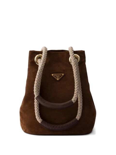 Prada small Mariner suede bucket bag - Brown - zdjęcie produktu nr 1
