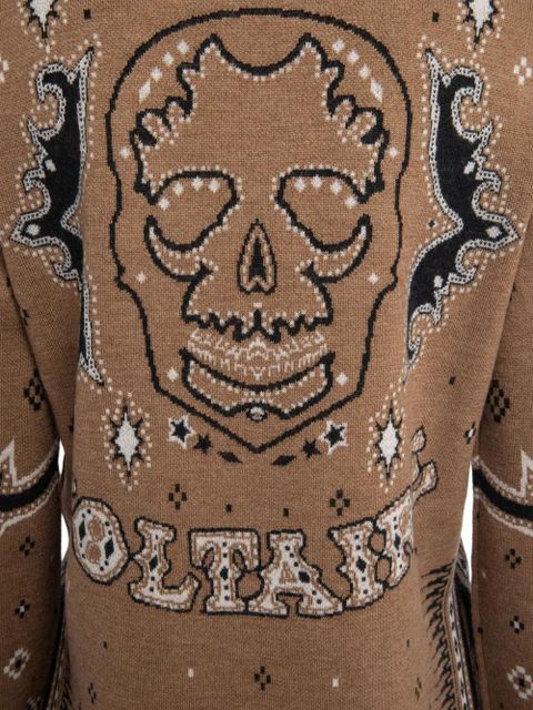 Zadig&Voltaire lace-up skull-print sweater - Neutrals