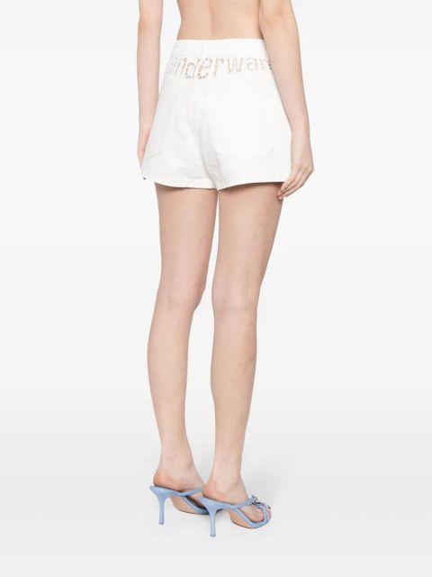Alexander Wang high-waisted logo cut-out shorts - White