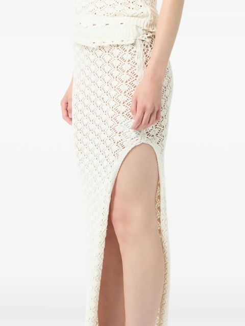 Blumarine side-split maxi skirt - Neutrals