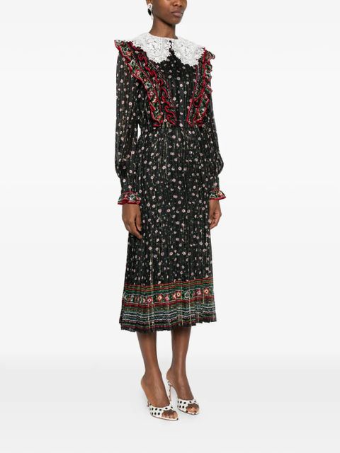 Valentino Garavani floral-print midi dress - Black