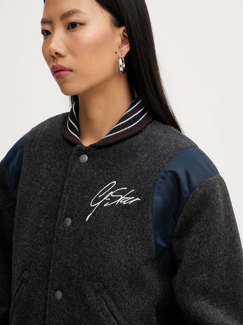 G-Star kurtka bomber z dodatkiem wełny kolor szary przejściowa D27339-E155