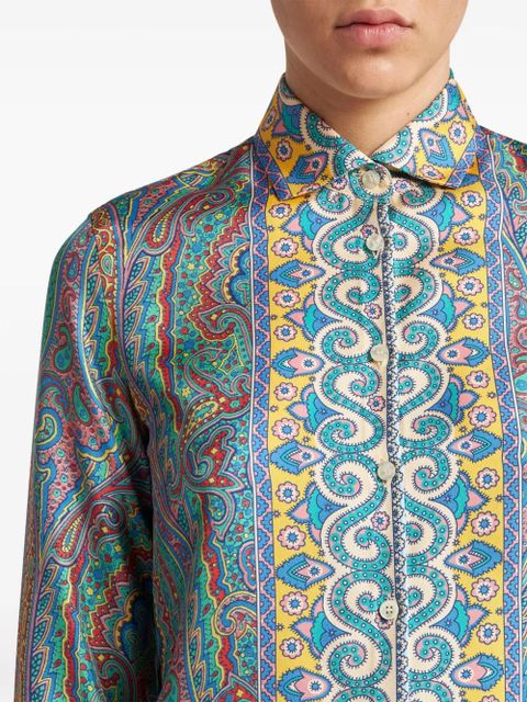 ETRO paisley-print silk shirt - Green