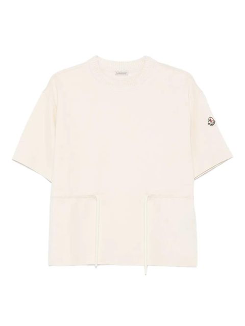 Moncler drawstring-waist cotton T-shirt - Neutrals - zdjęcie produktu nr 1