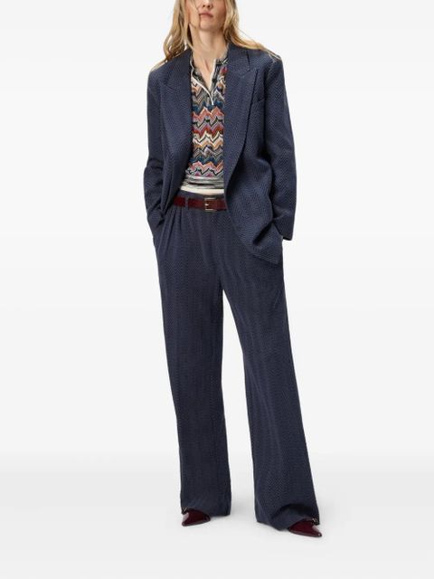 Missoni zigzag-pattern pleated trousers - Blue