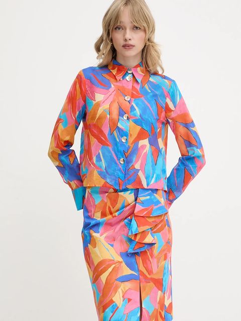 Morgan koszula bawełniana damska kolor pomarańczowy relaxed z kołnierzykiem klasycznym CANDY.F - zdjęcie produktu nr 1