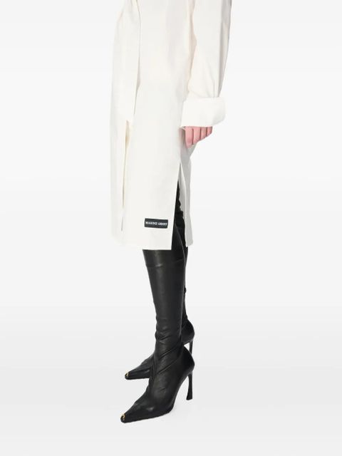 Marine Serre belted shirt dress - White