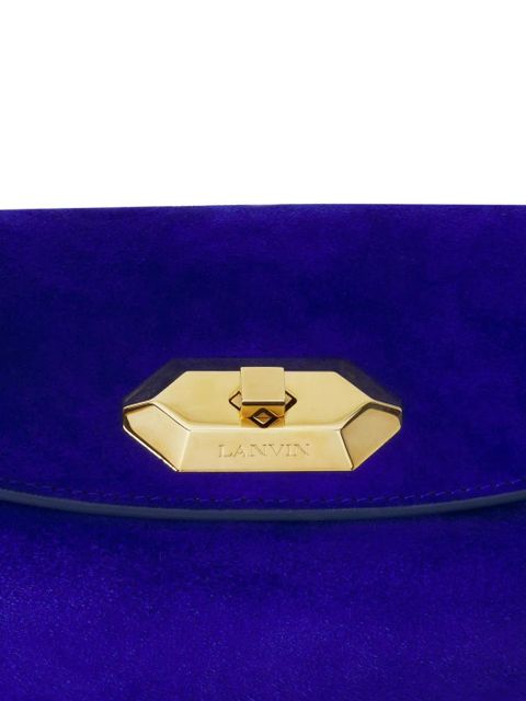 Lanvin panelled suede shoulder bag - Blue