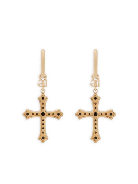 Dolce & Gabbana cross-pendant drop earrings - Gold