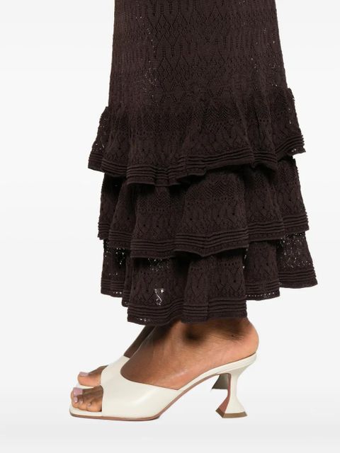 STAUD Bliss ruffled dress - Brown