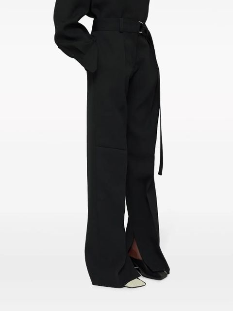 Jil Sander belted wool wide-leg trousers - Black - zdjęcie produktu nr 2