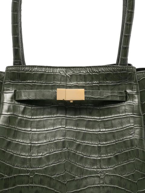 DeMellier crocodile-embossed leather shoulder bag - Green