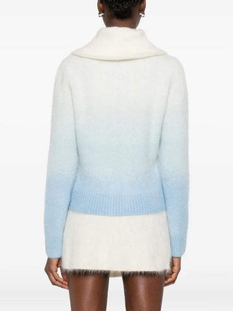 Casablanca zip collared cardigan - White