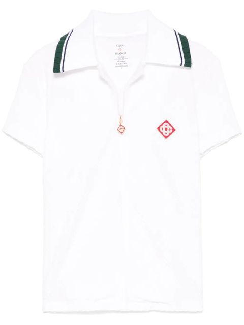 Casablanca ribbed-collar shirt - White - zdjęcie produktu nr 1