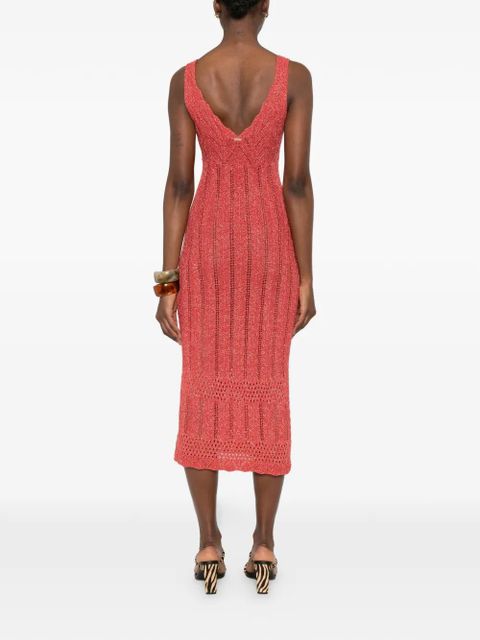 TWINSET V-neck midi dress - Red