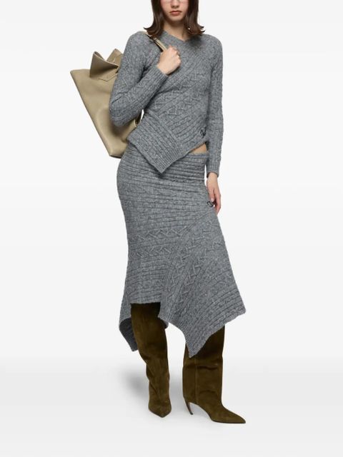 The Attico cable-knit midi skirt - Grey - zdjęcie produktu nr 2