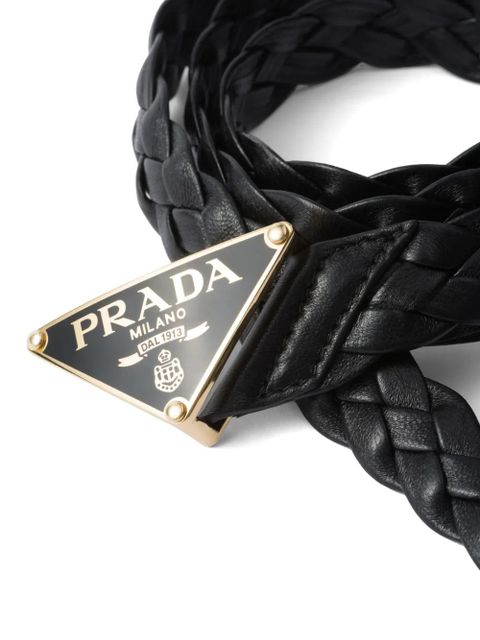 Prada braided leather belt - Black - zdjęcie produktu nr 2