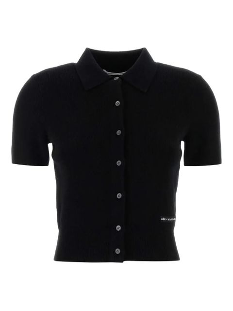 Alexander Wang wool polo-neck cardigan - Black - zdjęcie produktu nr 1