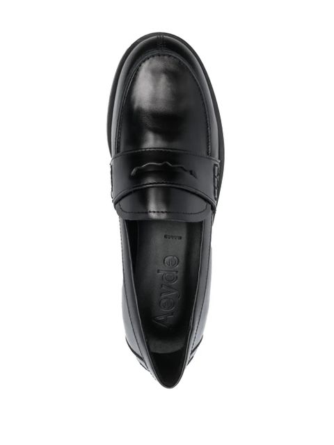 Aeyde Oscar penny-slot leather loafers - Black