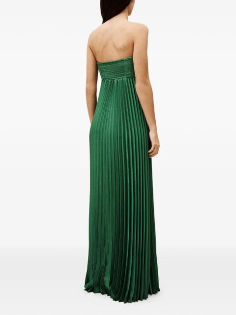 Ba&Sh Willow pleated strapless dress - Green